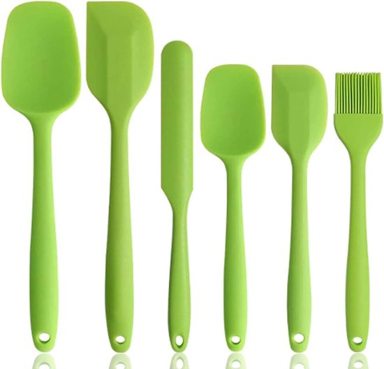 Spatels hittebestendig tot 500°F BPA gratis siliconen deegschraper met metalen kern, non-stick en naadloos eendelig ontwerp voor bakken of koken (groen)