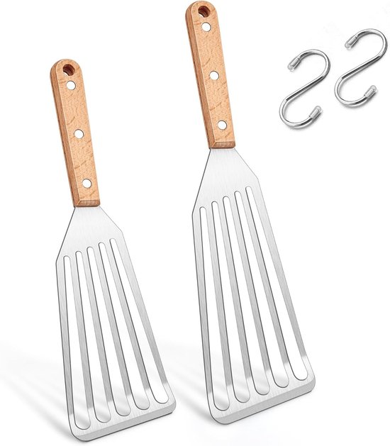 Spatels, hittebestendige visspatel voor keuken, braden, draaien, braadspatel, sleufspatel, metaal, geschikt als cadeau, gemakkelijk te reinigen