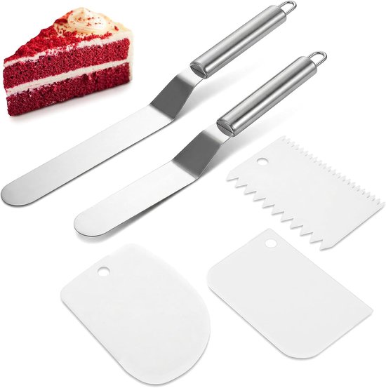 Spatels, hoekpalet taart 15,2 cm, 20,3 cm, spatel keuken en 3 stuks taartschrapers voor taartdecoratie