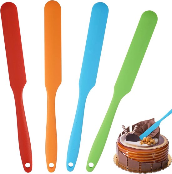 Spatels, kleurrijke siliconen spatelset met comfortabele grip | deegschraper, bakspatel, anti-aanbaklaag, rubberen schraper, hittebestendig, BPA-vrij, voor koken en bakken