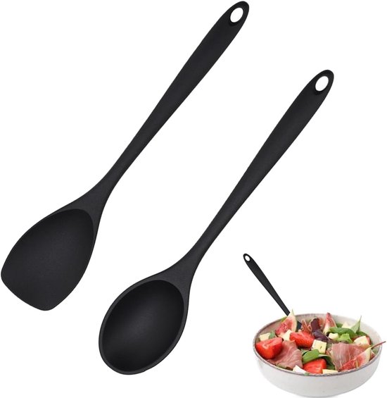 Spatels kooklepelset, 315 °C hittebestendige flexibele naadloze kooklepel deegschraper lepel soeplepel spatel anti-aanbak keukengerei voor koken bakken mengen