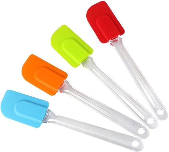 Spatels Lepel Set, 4 stuks spatels inbegrepen voor bakken, koken, spatel, hittebestendig en anti-aanbaklaag, een kern van roestvrij staal en naadloos eendelig design