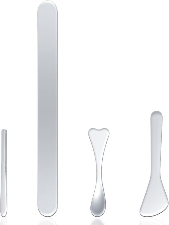 Spatels, metaal, universele crèmesspatel, hartvormig, gebogen cosmetische spatel voor smalle flessen, jam, beauty-lotion, crème