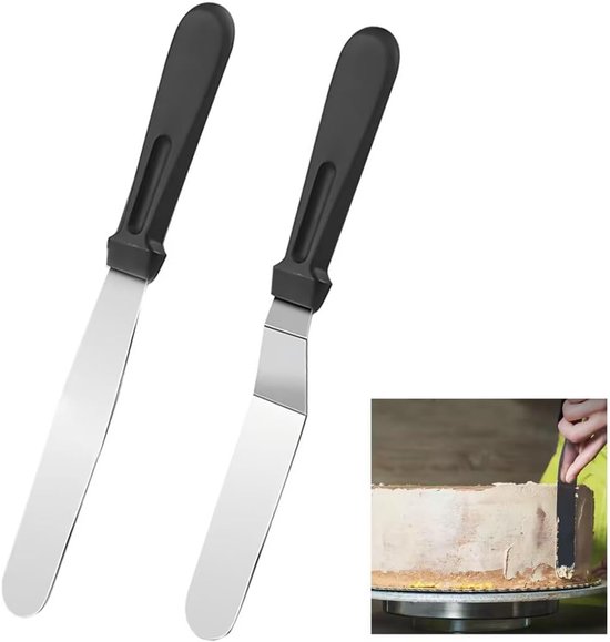 Spatels, roestvrijstalen pallet voor de keuken met 15 cm roestvrijstalen messen, taartspatel verdikt bakken glazuurmes voor het decoreren van taarten en gebak
