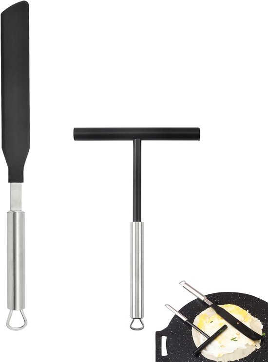 Spatels, roestvrijstalen pannenkoeken, deegverdeler, pannenkoeken, verdeler, pannenkoeken accessoires, geschikt voor het bereiden van pannenkoeken of pannenkoeken