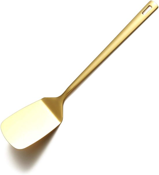 Spatels, solide spatels, titanium verguld, barbecue metalen spatels voor koken, keuken, vaatwasmachinebestendig, gemakkelijk schoon te maken