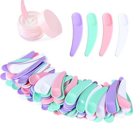 Spatels voor crème, mini-cosmeticaspatel, crèmesspatel, cosmetische spatel, meerkleurige cosmetische spatel, maskerschep voor het verwijderen van de resterende