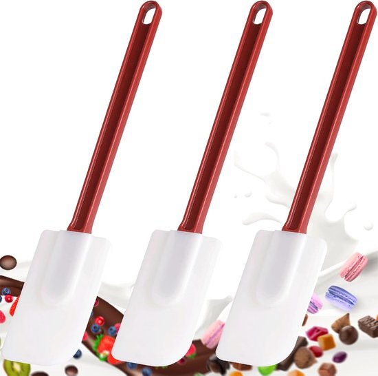 Spatels voor de keuken, hittebestendig (24 cm), deegschraper, siliconen spatel, anti-aanbak, spatel om te bakken
