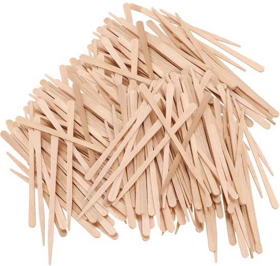 Spatels voor haarverwijdering, houten spatels voor wenkbrauwen, houten spatels voor waxen, wasspatel voor gezicht, knutselwerk, handwerk, 8,8 x 0,5 cm