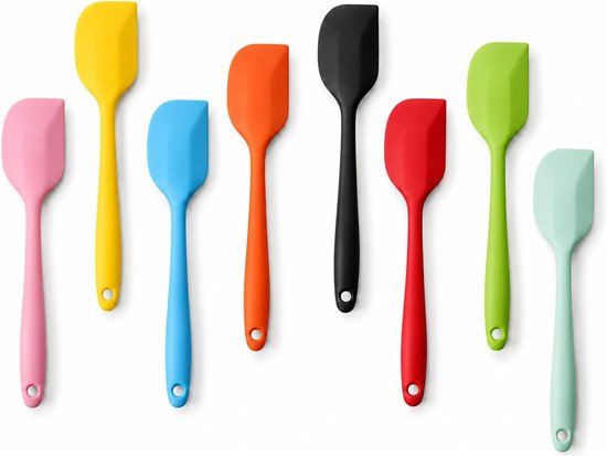 Spatels, voor keuken en bakken, siliconen spatel en kooklepel siliconen voor koken, mengen en roeren, spatules en siliconen voor deeg, sauzen en keukentoepassingen