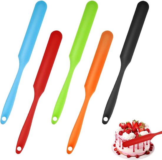 Spatels, voor Koken, Bakken | 24 cm Lange Siliconen Spatels, met Lange Handgreep, voor Roeren, Schrapen, voor Roeren Zuurdesem, Het Verspreiden van Jam