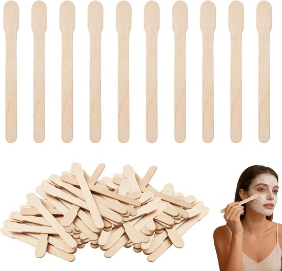 Spatels, voor ontharing en waxing, premium kwaliteit van berkenhout, ideaal voor nauwkeurig gebruik