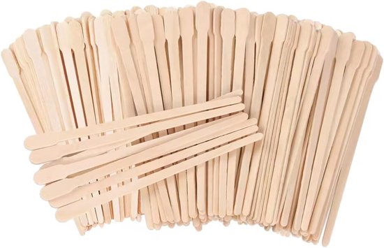 Spatels voor ontharing, gezicht, houten spatel, waxing-applicator, kleine houten stokjes voor ontharing of houthandwerk, 88 x 5 mm