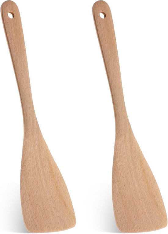 Spatels voor Pannen - 33 cm Lange Handgreep - Kooklepel en Grote Spatel voor het Koken - Keukenspatel met Lange Handgreep