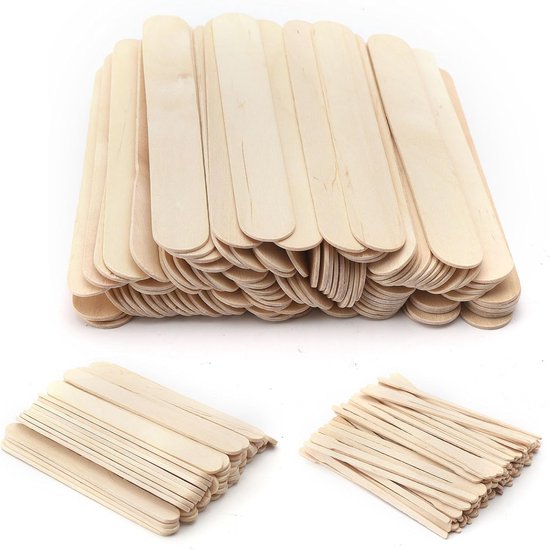 Spatels, waxing, houten spatels, houten spatels, mondspatels, houten ijsstokjes om te knutselen, houten mondspatel voor ontharing, behandelingen of houtbewerking