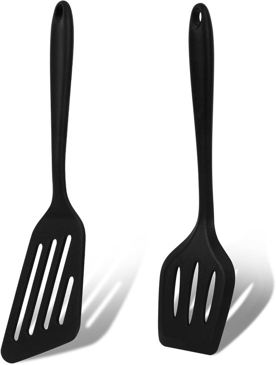 Spatels,2 stuks Slotted Spatula siliconen spatel,anti-aanbaklaag Siliconen Kookgerei Set, Sleufspatel,hittebestendige spatel, visspatel, spatel keukengerei, voor gecoate potten