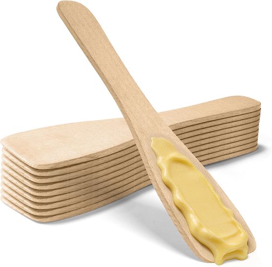 Spatelset, 10 stuks,Beukenhouten spatels voor koken, hittebestendig, duurzaam, gebruiksvriendelijk, krasvrije houten spatels, ideaal voor koken en bakken