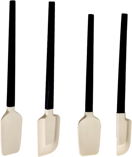 Spatelset - 4-delige Ergonomische Sleep | Keukenschraper Voor Het Bakken Van Brooddeeg,Voor Gebruik In, Appartement, Camping, Picknick, Bij Het Bakken, Koken, Roeren En
