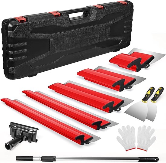 Spatula Set, 5-delige spatula-gereedschapsset, met ergonomische handgreep (rood)