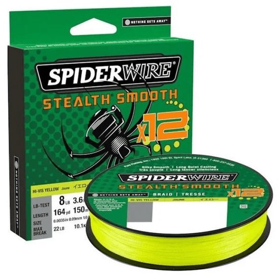 Spiderwire Smooth 12 Vislijn 0.07mm 150m Geel - Sterk & Glad van Merkloos
