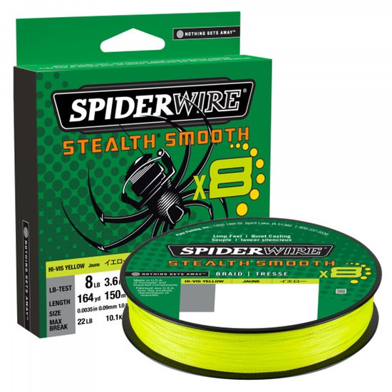 Spiderwire Stealth Smooth 8 Braid 0.06mm Hi-Vis Yellow van Merkloos