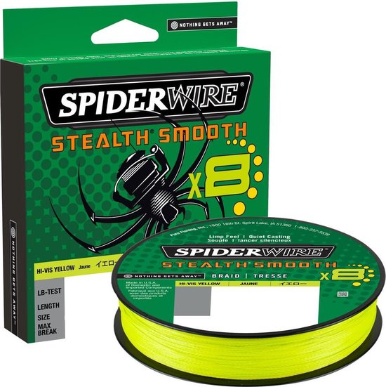 Spiderwire Stealth Smooth 8 Braid 150m Hi-Vis Yellow 0.15mm van Merkloos