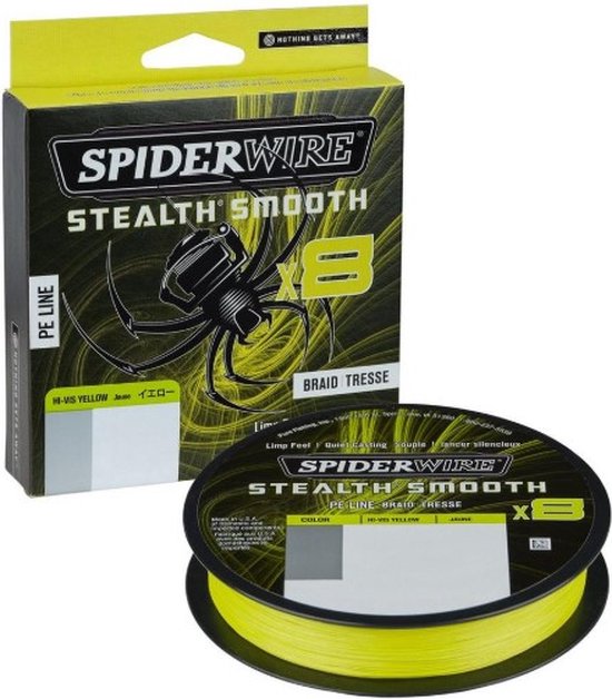 Spiderwire Stealth Smooth 8 - Geel - 24kg - 0.23mm - 300m - Gevlochten lijn van Merkloos