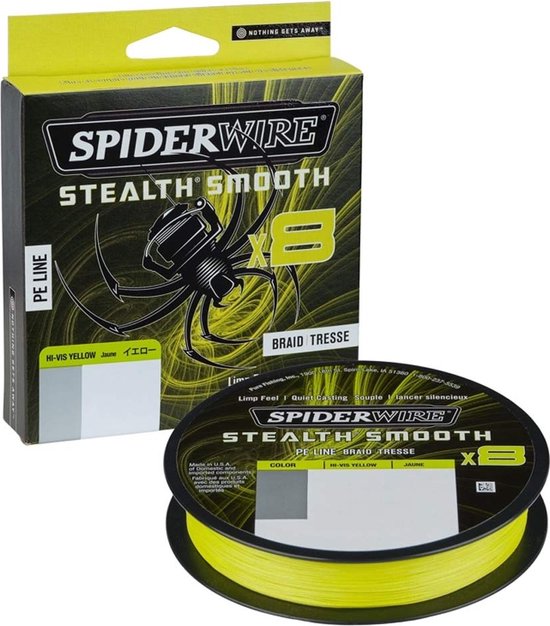 SpiderWire Stealth Smooth8 PE Braid Hi-Vis Yellow 300m Vislijn van Merkloos