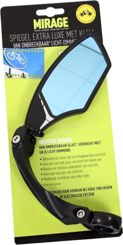 Spiegel Mirage rechts met licht dimmend glas - multi-verstelbaar voor speed-pedelec (op kaart) van Basil