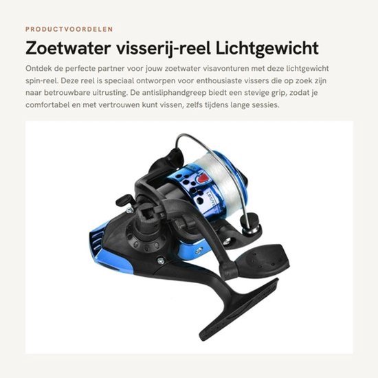 Spin-reel Lichtgewicht - Antisliphandgreep - Kunststof Beplating - Zoetwater Visgerei - Premiumkwaliteit - Onmisbaar Accessoire - Visreel