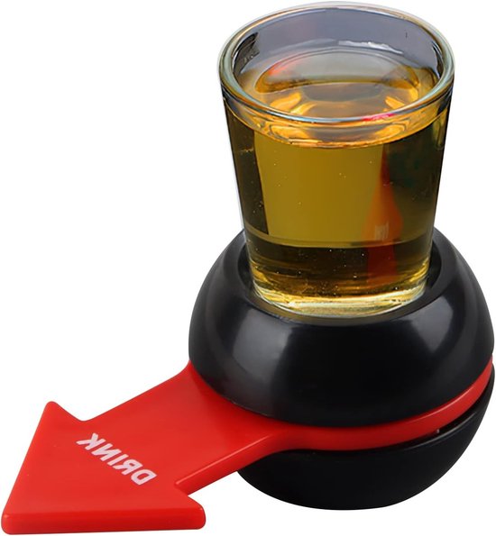 Spin The Shot Drinkspel met Shotglas en Flessen Spinner voor een Leuk Feest, Drankspel voor Volwassenen, Verjaardag en Borrel