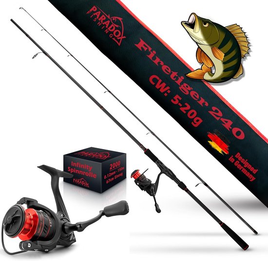 Spinhengel Set Compleet met Molen voor Roofvis (Snoek, Baars, Zander) - Diverse Lengtes en Werpgewichten van Merkloos