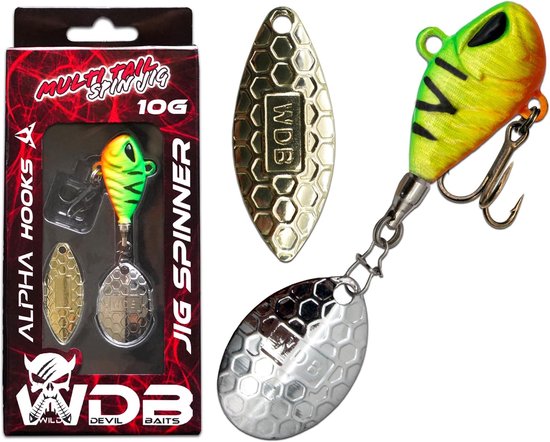 Spinner Kunstaas - Loodkop Spinner - Roofvis Vangen - Twee Wisselbladen - 10 gram - Fire Tiger