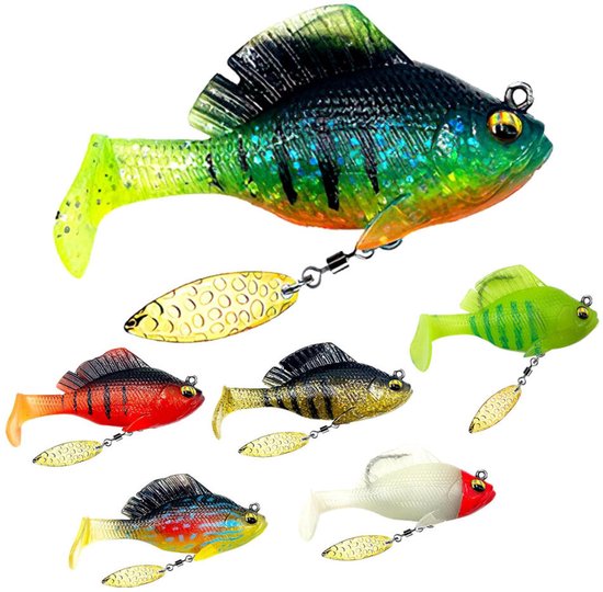 Spinnerbait - 6 Stuks - Roofvissen - 6cm - 10g - Loodkopspinner - Visserskit - Ultralicht Roofvis Kunstaas - Jigheads - Shads - Visgerei - Rotation - Visaas - Hengelsport - Vis accessoires - Voor Baars, Snoekbaars, mandarijnvis, graskarper