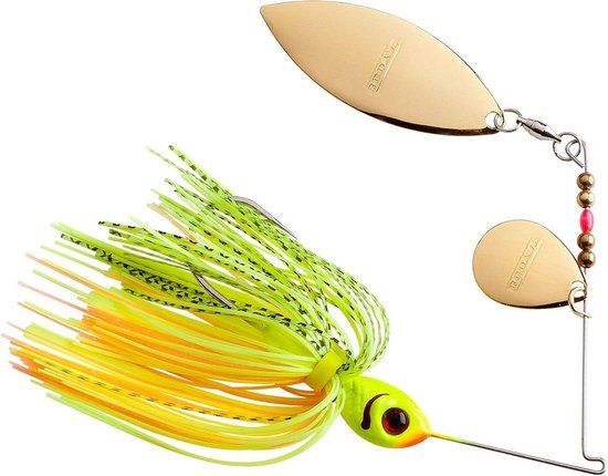 Spinnerbait met Dubbel Palet - Bait Lure - Vissen op Baars - Flexdraadlegering Frames - 10G - Chartreuse Perch