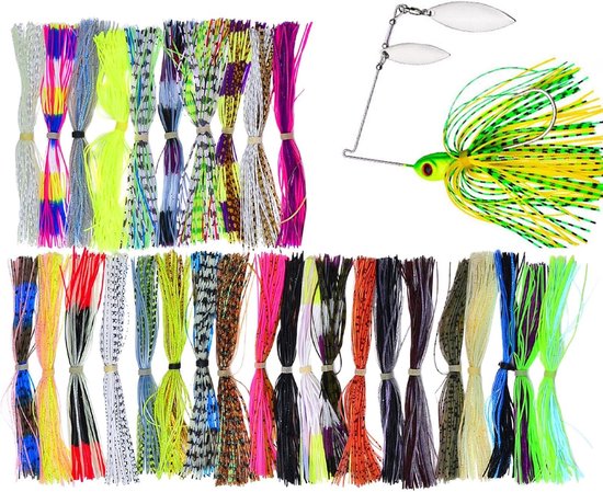Spinnerbait Rokken - Jig Rokken - Vissen - Natuurlijke Beweging - 30 Bundels - Meerdere Kleuren