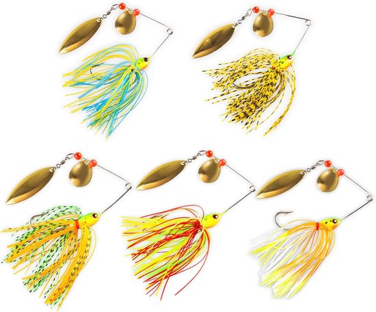 Spinnerbait Set voor Snoek, Forel en Baars - 5 Stuks Vis Aas Hengelkit van Merkloos