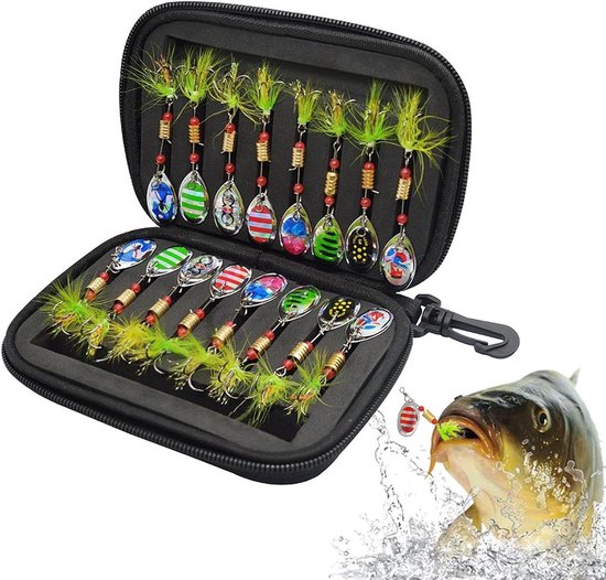 Spinnerbait Vis Aas - Kunstaas Set - Barvissen Vangen - Verbeterd Vangpotentieel - 16 Stuks - Goud