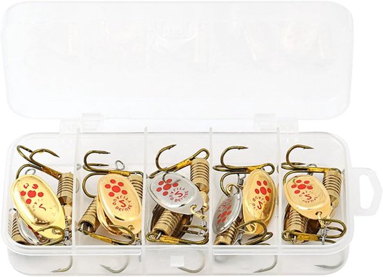 Spinnerbait Vis Aas - Roofvis Lokaas - Vissen Op Roofvis - Hoge Zichtbaarheid Kleuren - 10 Stuks - Goud Zilver