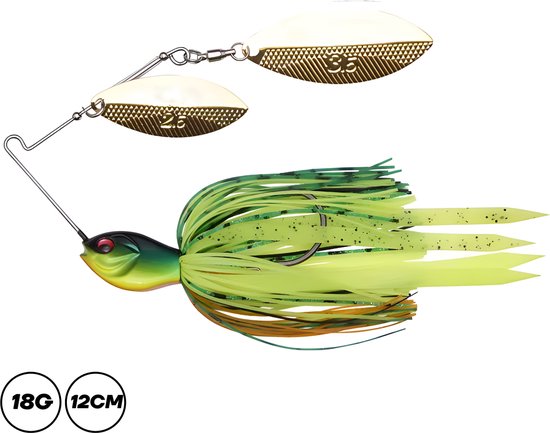 SpinnerBite™ PRO1.03 - 18G - 12CM - Premium Spinnerbait - 2 Lepels - Hoogwaardige details - kunstaas - kunstaas roofvis - snoek - hengelsport van Merkloos