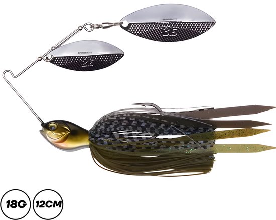 SpinnerBite™ PRO1.04 - 18G - 12CM - Premium Spinnerbait - 2 Lepels - Hoogwaardige details - kunstaas - kunstaas roofvis - snoek - hengelsport van Merkloos