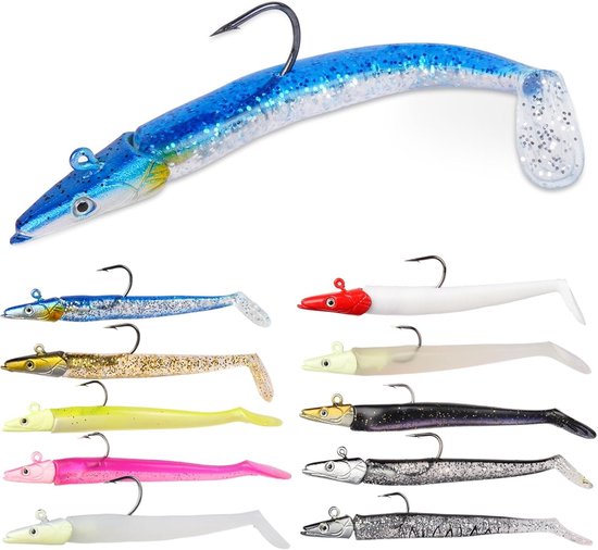 Spinning Fishing Bait van Rubber, Zachte Aas met Loodkop, Ideaal voor Zeebaars, Snoek en Forel, Perfect voor Zout- en Zoetwater Visserij