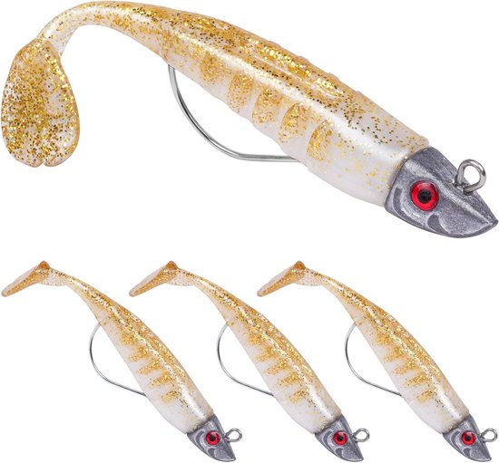 Spinning Visaas, Rubber Vissen, Zachte Aas met Loodkop Haak, Aas voor Zeebaars, Snoek en Forel, Visspullen voor Zoet- en Zoutwater van Merkloos