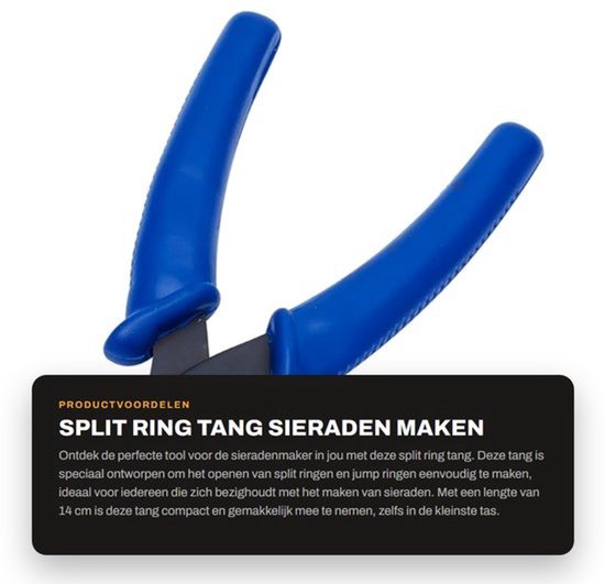 Split Ring Tang - Carbon Staal - 140mm - Jump Ring Tang - Sieraden Gereedschap - Handig voor Krappe Ruimtes - Gunmetal Afwerking - Sieradentang