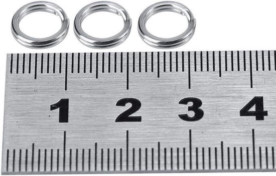 Split Ringen Set voor Vissen - RVS Visgerei Aas - Dubbele Cirkel Split Ring Connector - 50st/100st - 7 Maten - Kleine Splitringen. van Merkloos