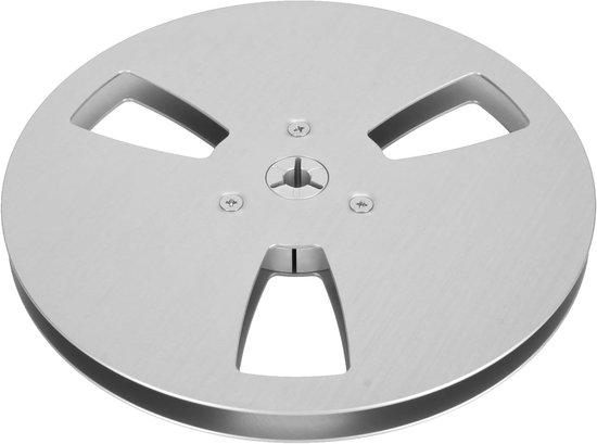 Spoel Kabelrol - Lege Tape Spoel - Geluidsopname - 3 Wind Gaten - 7 Inch Diameter - Zilver