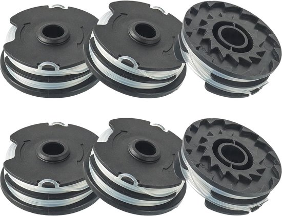 Spoel nylondraad, reservedraad voor LIDL Parkside grasmaaier PRT 550 A1, A3; PRTA 20-Li A1, B2, C3 reserveonderdelen randsnijder (6 draadspoelen)