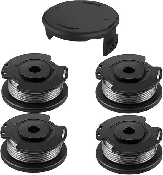 Spoel voor bosmaaier, compatibel met Bosch EasyGrassCut EasyGrassCut 23, EasyGrassCut 26, EasyGrassCut 18, 18-230, 18-260, 18-26 (4spoelen, grasmaaier, 1 spoelafdekking) voor grastrimmer