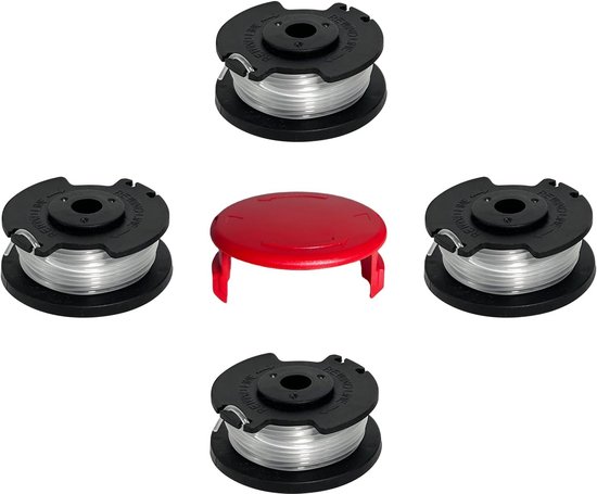spoel voor Einhell GE-CT 18/28 Li en GE-CT 18/28 Li TC, nylon strimmer accessoires, 4,9 m lang, 1,6 mm diameter (4 spoelen + 1 dop)