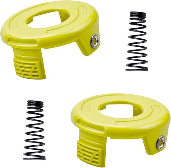 Spoelafdekking compatibel met Ryobi RAC118 RAC119, vervangende trimmerkap voor Ryobi RLT3025F, RLT3025S, RLT3525S, RLT2523, RLT3525, RLT3123 (2 doppen + 2 veren)